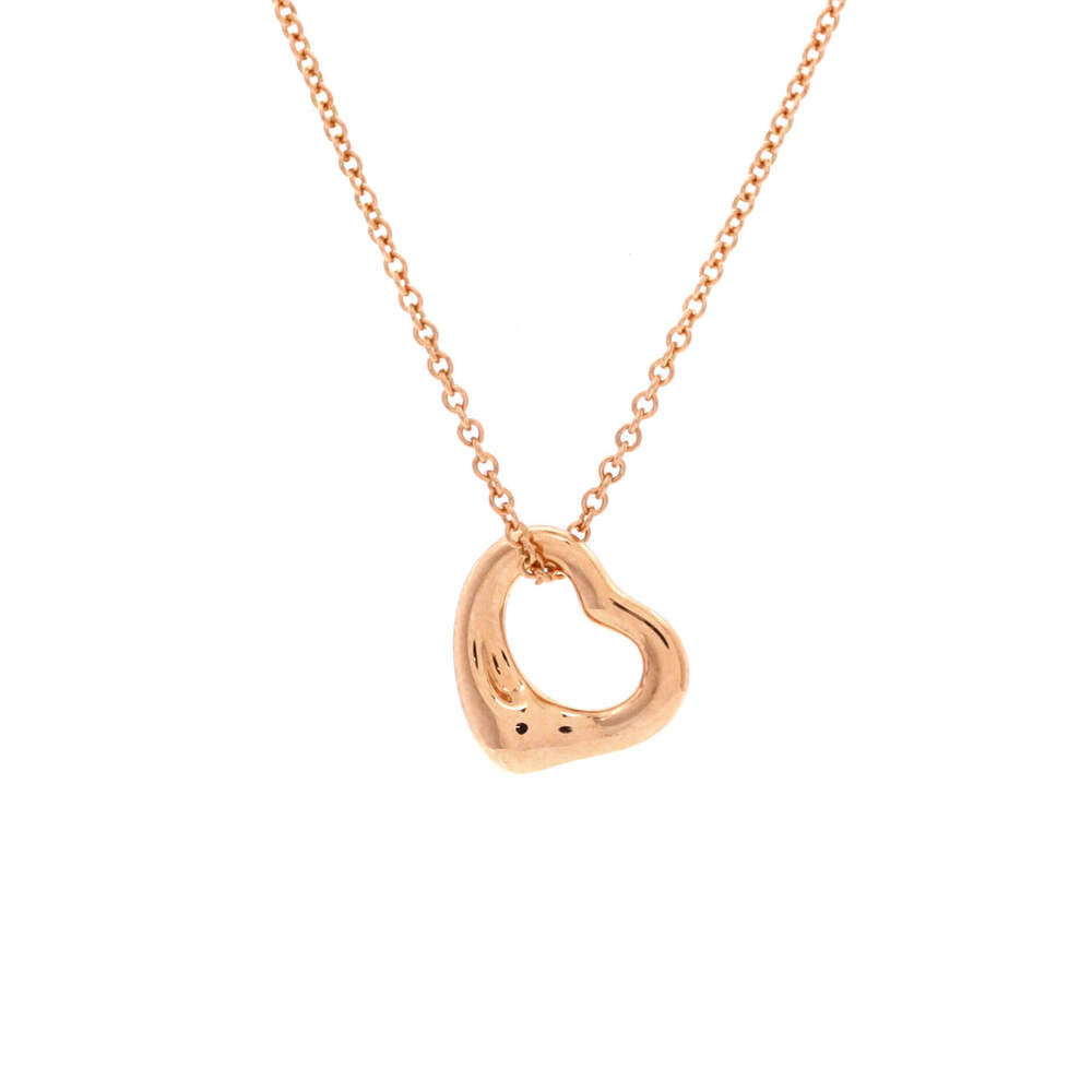 Tiffany & Co. 11mm Elsa Peretti Open Heart Pendant Necklace